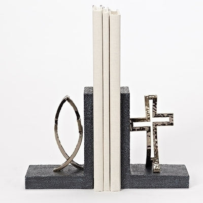 2 Pc Set Bookends Crossfish 6.25
