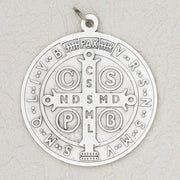 Silver Tone Premium St. Benedict Medal (4 inch) - Unique Catholic Gifts
