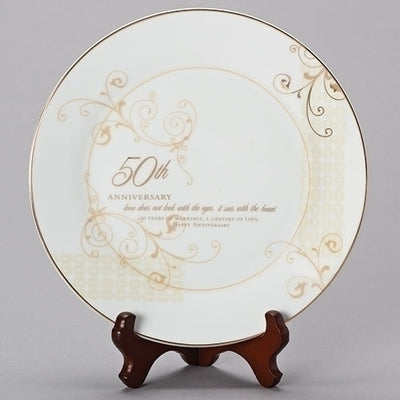 50th Wedding Anniversary Plate with Stand 9