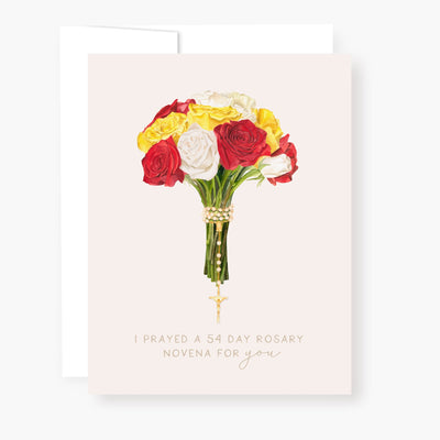 54 Day Rosary Novena Card | Bouquet of Roses - Unique Catholic Gifts