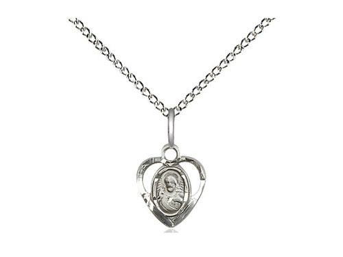 Sterling Silver Scapular Pendant on a 18 inch Sterling Silver Light Curb Chain - Unique Catholic Gifts