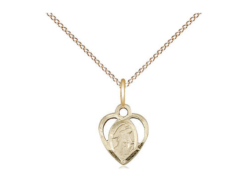 14kt Gold Filled Guardian Angel Pendant on a 18 inch Gold Filled Light Curb Chain - Unique Catholic Gifts