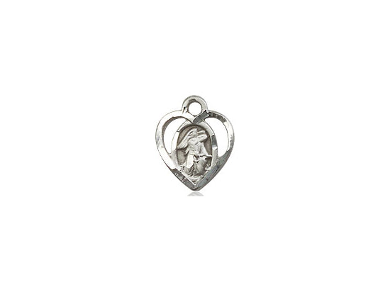 Sterling Silver Guardian Angel Pendant on a 18 inch Sterling Silver Light Curb Chain - Unique Catholic Gifts