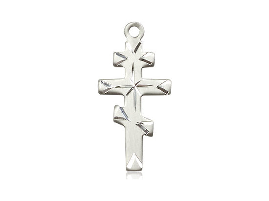 Sterling Silver Greek Orthodox Cross Pendant on a 18 inch Sterling Silver Light Curb Chain - Unique Catholic Gifts