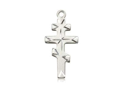 Sterling Silver Greek Orthodox Cross Pendant on a 18 inch Sterling Silver Light Curb Chain - Unique Catholic Gifts
