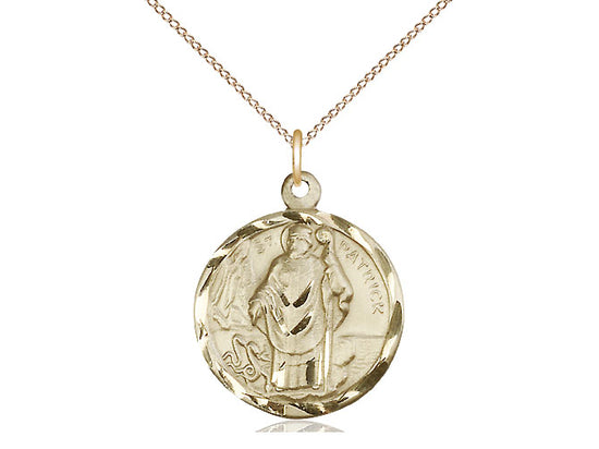 14kt Gold Filled St Patrick Medal 18" - Unique Catholic Gifts