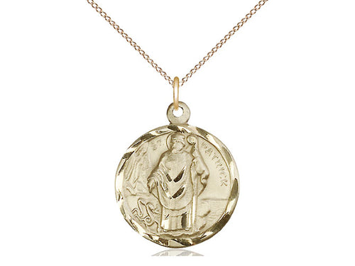 14kt Gold Filled St Patrick Medal 18" - Unique Catholic Gifts