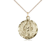 14kt Gold St Patrick Medal 18" - Unique Catholic Gifts