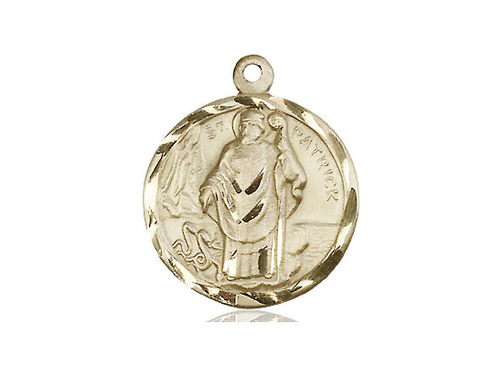 14kt Gold St Patrick Medal 18" - Unique Catholic Gifts