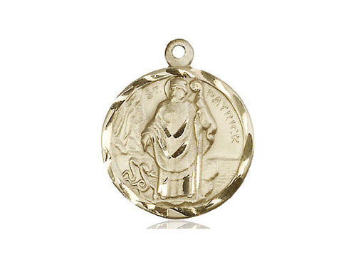 14kt Gold St Patrick Medal 18" - Unique Catholic Gifts