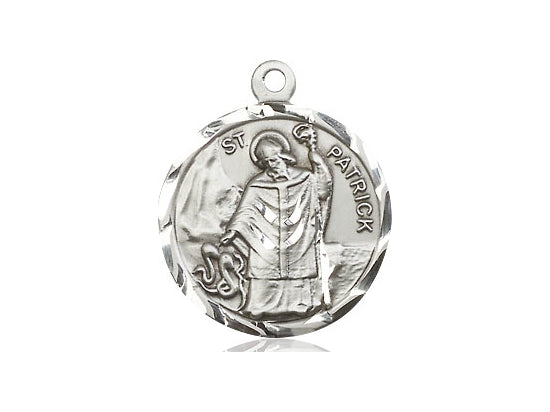 Sterling Silver St Patrick Medal 24" - Unique Catholic Gifts