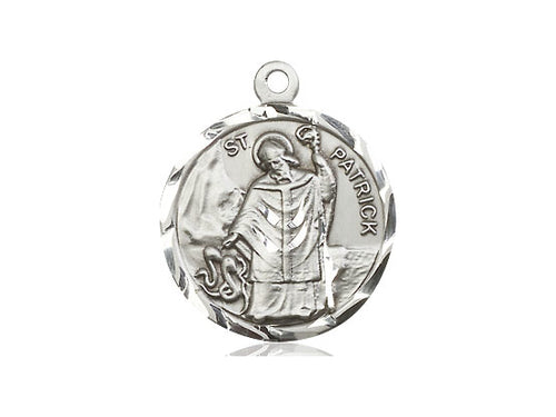 Sterling Silver St Patrick Medal 24" - Unique Catholic Gifts