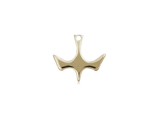 14kt Gold Filled Holy Spirit Medal on a Gold Filled Light Curb Chain - Unique Catholic Gifts