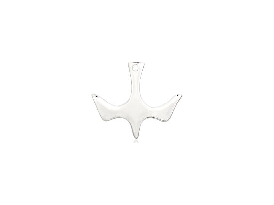 Sterling Silver Holy Spirit Medal on a Sterling Silver Light Curb Chain - Unique Catholic Gifts