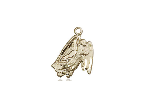 14kt Gold Filled Guardian Angel Pendant on a 18 inch Gold Filled Light Curb Chain - Unique Catholic Gifts
