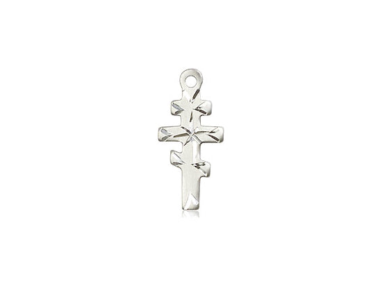 Sterling Silver Greek Orthadox Cross Pendant on a 18 inch Sterling Silver Light Curb Chain - Unique Catholic Gifts
