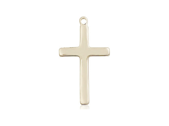 14kt Gold Filled Cross Pendant on a 24 inch Gold Plate Heavy Curb Chain - Unique Catholic Gifts