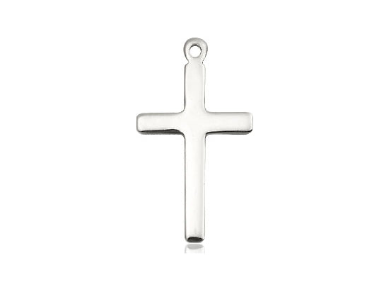 Sterling Silver Cross Pendant on a 18 inch Sterling Silver Light Curb Chain - Unique Catholic Gifts