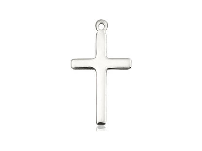 Sterling Silver Cross Pendant on a 18 inch Sterling Silver Light Curb Chain - Unique Catholic Gifts