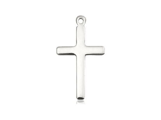 Sterling Silver Cross Pendant on a 18 inch Sterling Silver Light Curb Chain - Unique Catholic Gifts