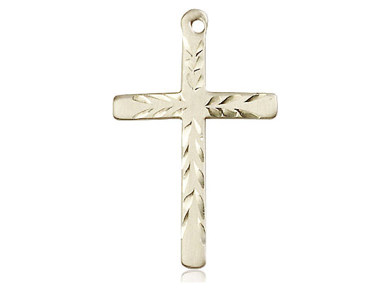 14kt Gold Filled Cross Pendant on a 24 inch Gold Plate Heavy Curb Chain - Unique Catholic Gifts