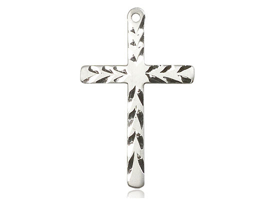 Sterling Silver Cross Pendant on a 18 inch Sterling Silver Light Curb Chain - Unique Catholic Gifts