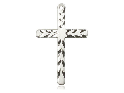 Sterling Silver Cross Pendant on a 18 inch Sterling Silver Light Curb Chain - Unique Catholic Gifts