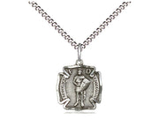 Sterling Silver St Florian with 18" Chain - Unique Catholic Gifts