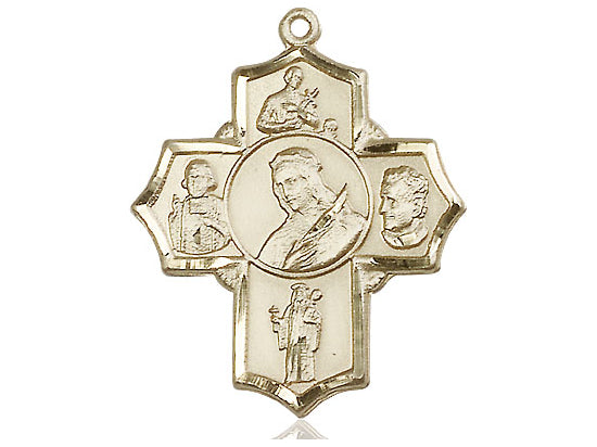 14kt Gold Filled Philomena Vian Bos Jude Gerard Pendant on a 24 inch Gold Plate Heavy Curb Chain - Unique Catholic Gifts