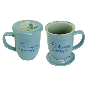 Amazing Woman Blue Mug & Coaster Set - Unique Catholic Gifts