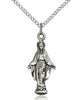 Sterling Silver Miraculous Medal Pendant 7/8" with chain - Unique Catholic Gifts
