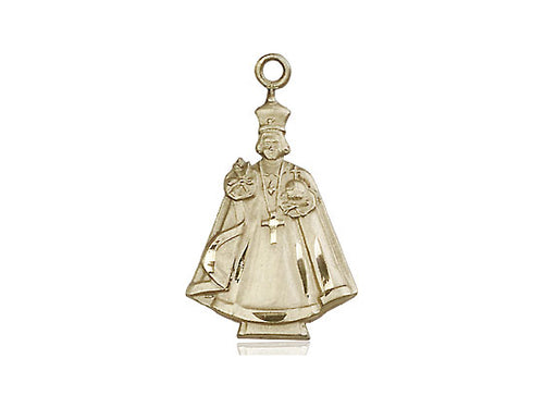 14kt Gold Filled Infant Figure Pendant on a 24 inch Gold Plate Heavy Curb Chain - Unique Catholic Gifts