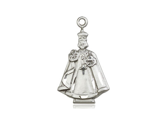 Sterling Silver Infant Figure Pendant on a 18 inch Sterling Silver Light Curb Chain - Unique Catholic Gifts