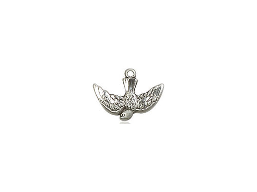 Sterling Silver Holy Spirit Pendant on a 18 inch Sterling Silver Light Curb Chain - Unique Catholic Gifts