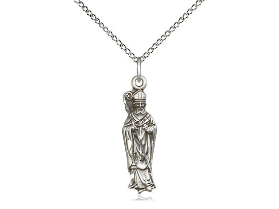 Sterling Silver St Patrick Medal 18" - Unique Catholic Gifts
