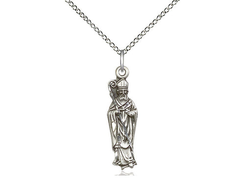 Sterling Silver St Patrick Medal 18" - Unique Catholic Gifts