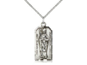 Sterling Silver St Patrick  Medal 18" - Unique Catholic Gifts