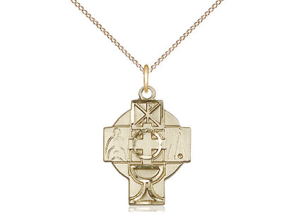 14kt Gold Filled RCIA Pendant on a 18 inch Gold Filled Light Curb Chain - Unique Catholic Gifts