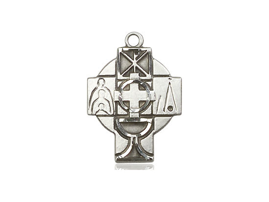 Sterling Silver RCIA Pendant on a 18 inch Sterling Silver Light Curb Chain - Unique Catholic Gifts