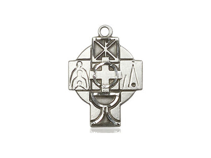 Sterling Silver RCIA Pendant on a 18 inch Sterling Silver Light Curb Chain - Unique Catholic Gifts