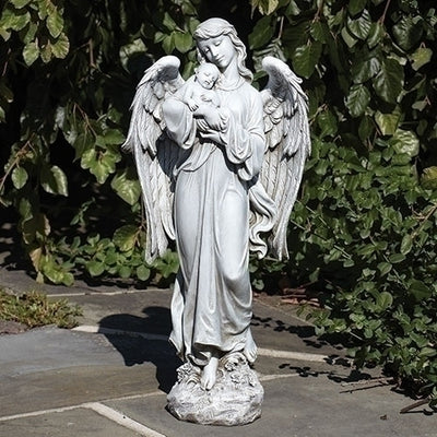 Angel Holding Baby Garden Statue 25.5