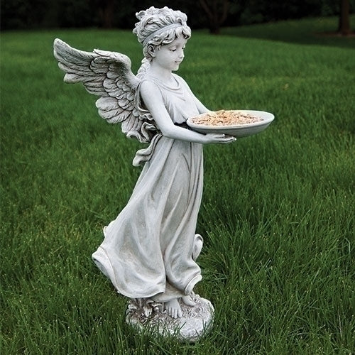 Angel Bird-feeder Garden Statue 18"H - Unique Catholic Gifts