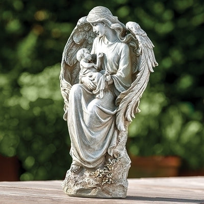 Angel W/baby Garden Statue 16.5