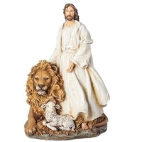 Jesus With Lion, Lamb Figure; Renaissance Collection 12"H - Unique Catholic Gifts