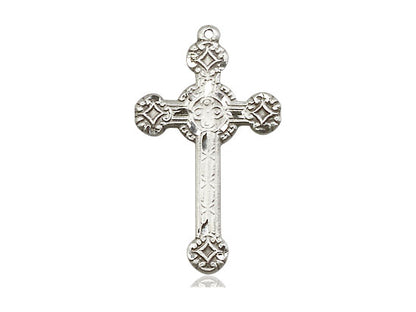 Sterling Silver Cross Pendant on a 18 inch Sterling Silver Light Curb Chain - Unique Catholic Gifts