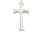 Sterling Silver Cross Pendant on a 18 inch Sterling Silver Light Curb Chain - Unique Catholic Gifts