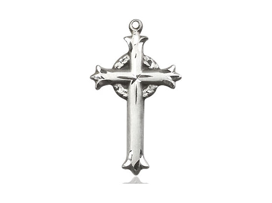 Sterling Silver Cross Pendant on a 18 inch Sterling Silver Light Curb Chain - Unique Catholic Gifts