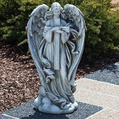 Angel W/cross Garden Statue 25.5