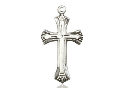 Sterling Silver Cross Pendant on a 18 inch Sterling Silver Light Curb Chain - Unique Catholic Gifts