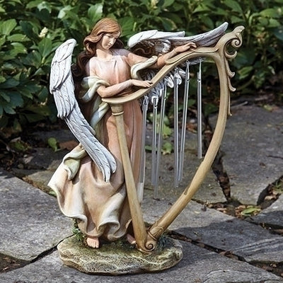 Angel W/chimes Garden Statue 13.25